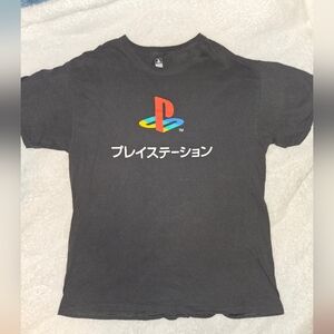 Sony Black Short Sleeve Tee with Multicolor PlayStation Logo